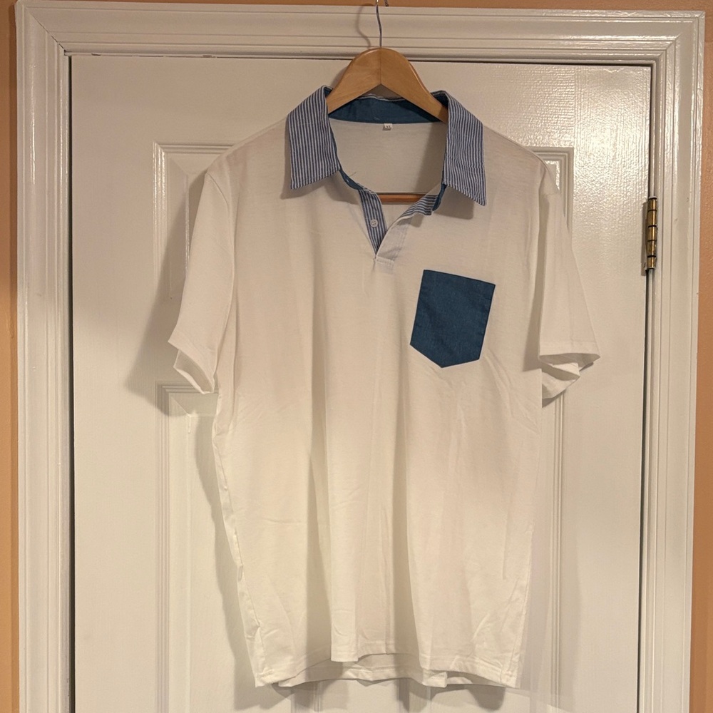 White and Blue Men's Shirt